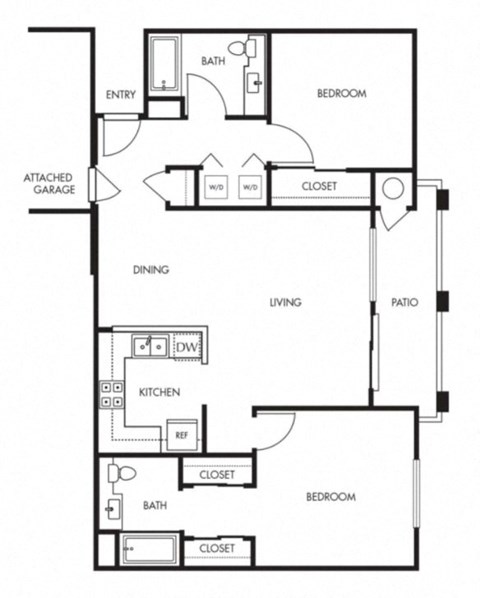 Aviare Cupertino CA Plan D 2 Bedroom 1005 SQ FT